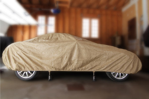 Vehicle in a storage unit